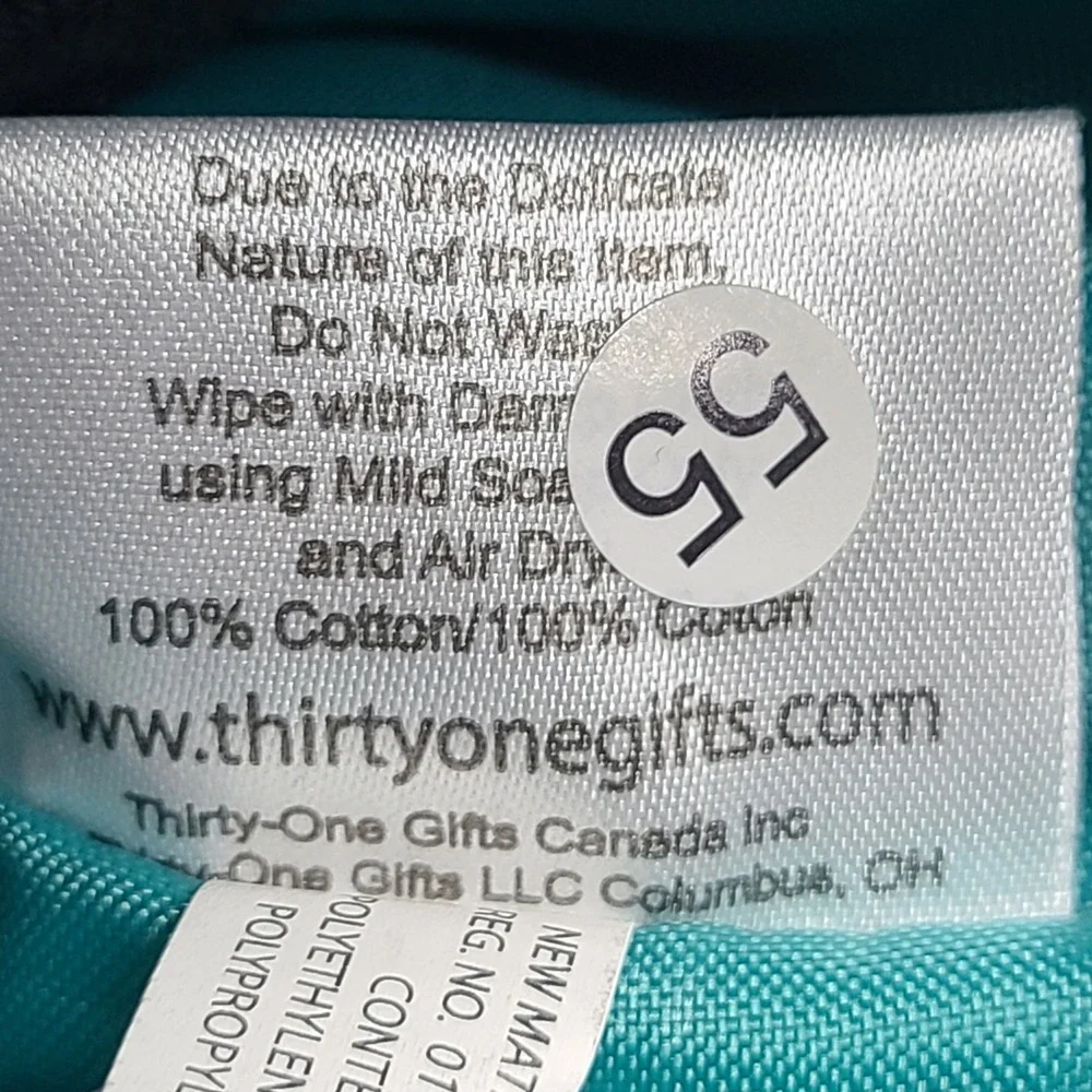 Thirty One Crossbody Bag Womens Small Grey Polka Dot Excellent Canvas Purse‎